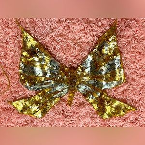 Gold/silver butterfly halter top